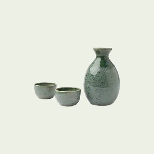 Iriomote Green Sake Set